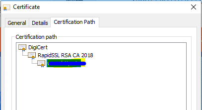 Certificate Chain Confirmation