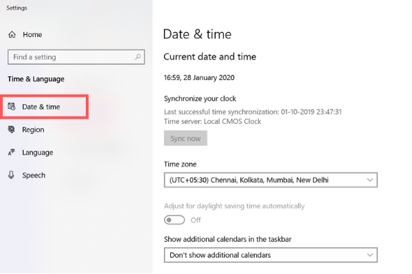 Fix Date and Time