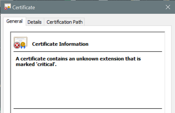 SSL Precertificate Error