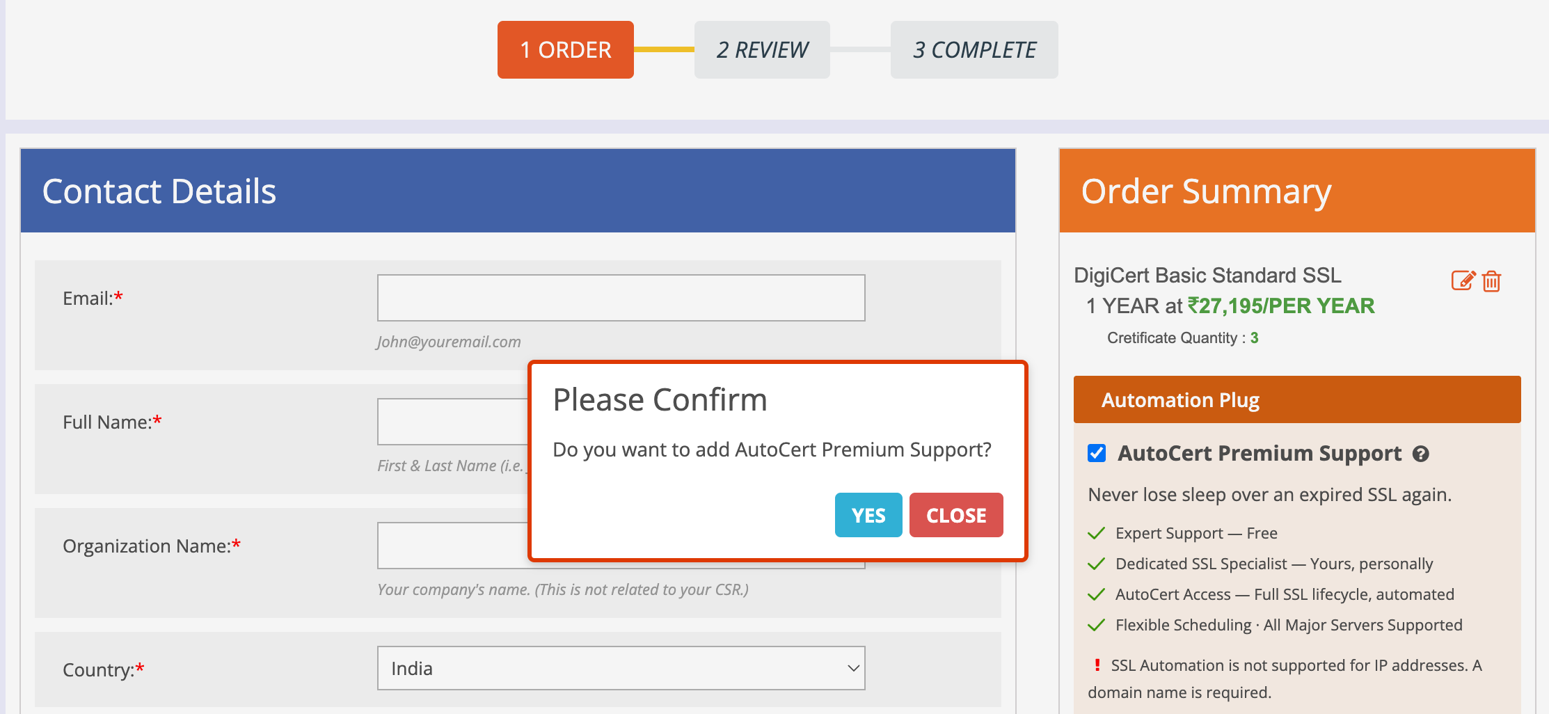 Purchase AutoCert