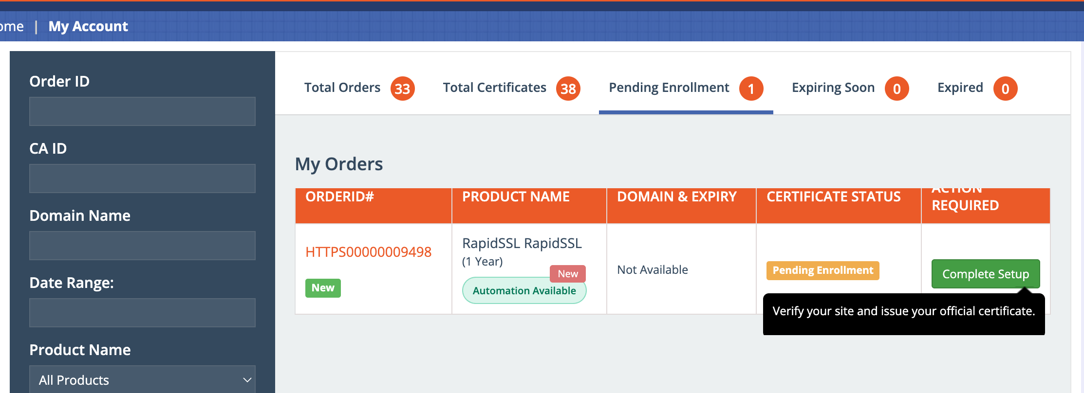 SSL Automation Dashboard